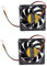 Feriany 2pcs 70X70mm 12V 3-Pin PC Computer Case CPU DC Brushless Cooler Cooling Fan Black