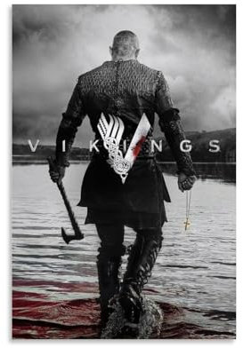 LAHTI Vikings Ragnar Lothbrok Poster, dekoratives Gemälde, Leinwand, Wandposter und Kunstdruck, modernes Familienschlafzimmer-Dekor-Poster, 20 x 30 cm