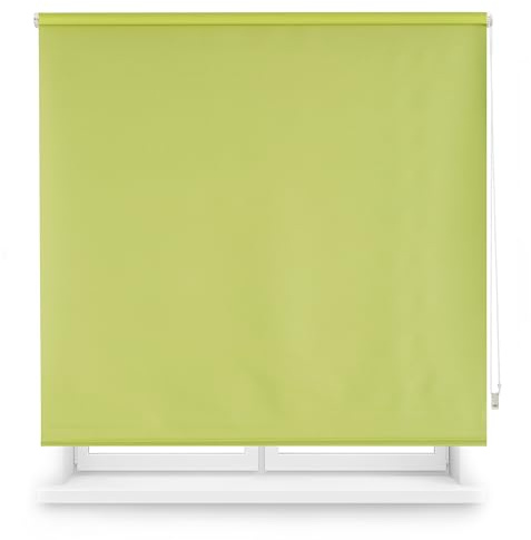 Blindecor Verdunkelungsrollo nach Maß | Grün | 80 x 230 cm (Breite x Höhe) Stoffgröße 77 x 225 cm | Verdunkelungsrollo für Fenster