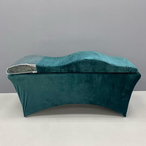 Untitled Wave Matratze (Curved Topper) mit Memory Foam, Liegenbezug, Set 180x60 cm für Kosmetikliege, Massageliege, für Wimpernverlängerungen, PMU - dunkelgrün