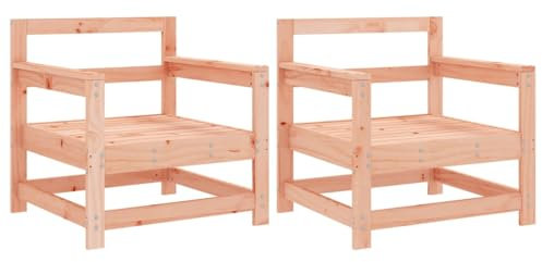 vidaXL Gartenstuhl 2 STK., Modular Gartenmöbel Lounge, Holzstuhl Stuhl für Garten Terrasse Balkon, Gartensessel Balkonstuhl, Massivholz Douglasie