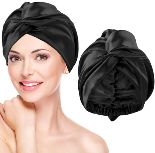 Ouligay Seidenhaube zum Schlafen Nacht Schlafmütze Satin Bonnet Wiederverwendbare Silk Bonnet Verstellbare Schlafkappe für Damen Haarkappe Wrap Haare Oil Haarschutz