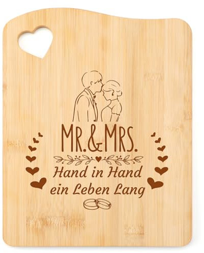 Tulolvae Hochzeitsgeschenke für Brautpaar Ihn und Sie, Bambus Schneidebrett - MR. & MRS. - Hochzeitstag Jahrestag Geschenk für Frauen Männer, Verlobungsgeschenkfür Freundin Paar