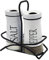 Sale e Pepe Set in Vetro, Saliera e Pepiera, Barattolo Sale Grosso e Fino, Porta Sale Grosso e Fino per in Cucina, BBQ, Lavabili in Lavastoviglie (Bianco)