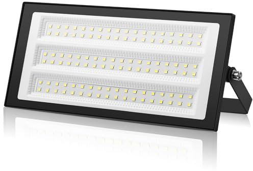 Sararoom 100W Projecteur LED Extérieur, 10000W Super Brillant Spot LED Exterieur 6500K Blanc Froid, IP66 Imperméable Eclairage de Sécurité pour Patio, Jardin, Garage
