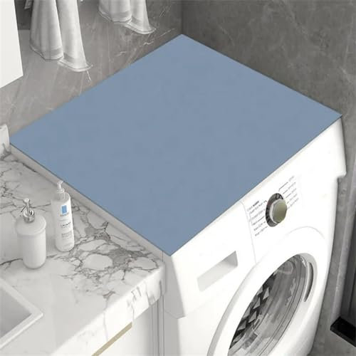 Odot Waschmaschinenauflage rutschfest Einfarbig Waschmaschine Abdeckung Universal Saugfähig Schnelltrocknend Waschmaschinen Auflage Waschmaschinenabdeckung (50x60cm,Blau)
