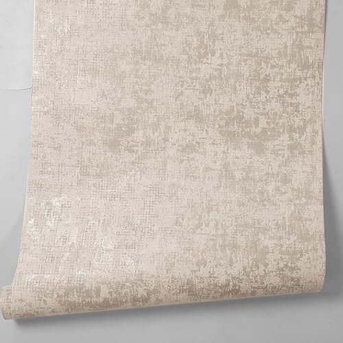 Tarwanear Light Brown Industrial Textured Imitation Stone Concrete Effect Wallpaper Shabby Chic Ceiling Paper DIY Retro Matte Wallpaper Roll for Living Spaces & Feature Walls
