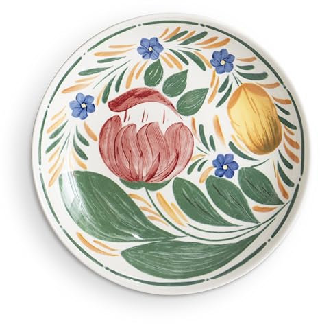 Wade WA967033CAP Capri Dinner Plate with Vibrant Mediterranean Inspired Design, Crafted from Earthenware, Made in Stoke-on-Trent, 28cm, Multi-Coloured