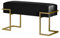 BETTSO - Sitzbank Flur - Bank mit Metall Gestell - 80x34cm - Polsterbank ohne Lehne, Garderobenbank - Sitzpolsterung aus weichem Samt - Pulverbeschichtet - Sitz Schwarz, Gestell Gold