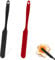 2 Pcs Jar Scraper Kitchen Spatula Heat Resistant Silicone Jar Spatula Jam Spreader for Peanut Butter Sourdough with Long Handle Jars Blender Spatulas for Baking Icing Butter(Red, Black)