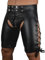 Herren Wetlook Hose Metallic Lederhose schwarz matt mit Reißverschluss Schnallen Männer Pants Pants Leggings Slim Fit Disco Kostüm Nachtclub Party (Schwarz, XL)