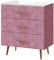 Vicco Commode Velia, Rose, 70x78.5cm avec 3 tiroirs