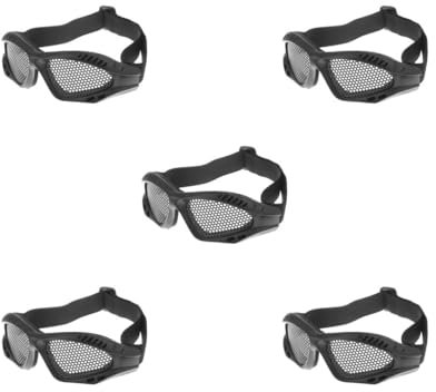Siepificius 5 set Tactical No Nebbia Filo Mesh Goggle Sicurezza Regolabile Occhiali Protezione Occhio Nero