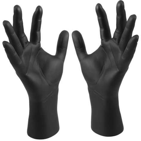 UKCOCO 2stücke Handstütze Aus Kunststoff Schmuckhandhalter Männliches Handmodell Schwarzer Handskulptur Ringdisplayhalter Handschaufensterpuppe Zur Präsentation Armreifdisplay Schmuckorga