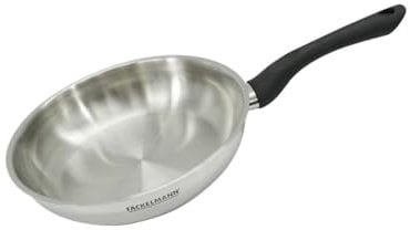 Fackelmann 681852 Poêle 24 cm en inox, Poêle de cuisson, Poêle tous feux, Poêle induction, Poêle sans PFAS, Acier inoxydable 18/8, Gris, 24 x 5,5 cm