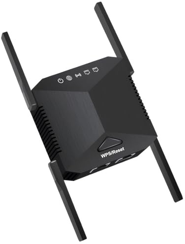 WiFi Extender Booster, Long Range WiFi Repeater with Ethernet Port Covers Up to 5000 Sq.ft and 50 Devices 4 High-Gain Antennas Easy and Quick Setup for Home Router UK Plug Setup for Router Alexa