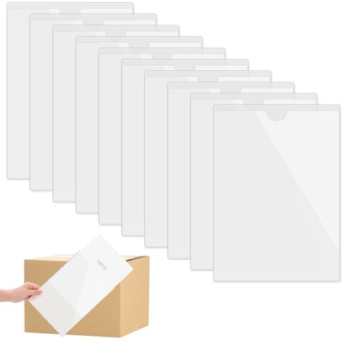 10 Stück A4 Selbstklebetaschen Transparent, Etikettenhalter Selbstklebend | A4 Selbstklebend Visitenkarten Taschen, Sichthüllen Selbstklebend, zum Schutz Ihrer Karten oder Fotos (21 x 30 cm)