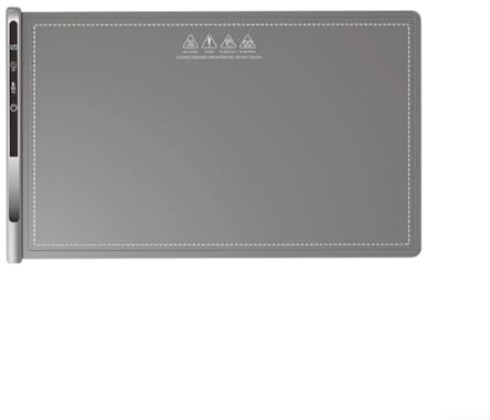 Tragbare Warmhaltematte für Lebensmittel, 67 x 38 cm, Buffet-Wärmer mit Graphen-Heizung, 8 Temperaturstufen 50–120 °C, rollbares Silikon-Heizkissen für Partys, Zuhause, Reisen, Grau/Beige