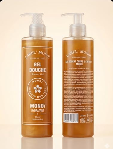 Gel Douche Corps & Cheveux Monoï Hydratant, Fleur de Tiaré, 250ml