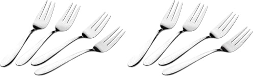 Lagostina Lavinia, Set 4 Forchette per Dolce in Acciaio Inox 18/10, Design Senza Tempo, Resistenti ed Eleganti (Confezione da 2)