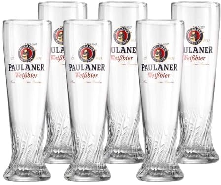 Ritzenhoff & Breker Weizenbierglas Paulaner, 0.5 L, 6-er Set, Weizengläser mit beliebtem Brauerei-Logo, Spülmaschinengeeignet