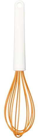 Fiskars Schneebesen mit Silikonbeschichteten Drähten, Länge: 29,7 cm, Kunststoff/Silikon, Orange/Weiß, Functional Form, 1023613
