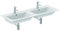 Ideal Standard Möbeldoppel-Waschtisch Connect air, je, 1340x460x165mm, Weiß mit IP, E0272MA
