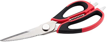 Wiltshire Soft Touch Kitchen Shears, Scissors, Large, Stainless Steel Blade with Comfort Grip Handles, Durable Kitchen Shears, 22.5x7.5x1.5cm, Red & Black