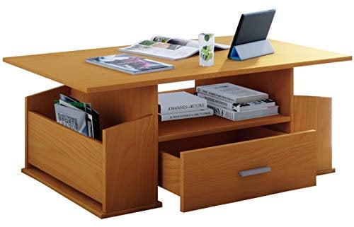 VCM Holz Couchtisch mit ausreichend Stauraum | Maße ca. H. 44 x B. 110 x T. 52 cm | Wohnzimmertisch mit Schublade - Junata