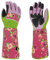 Rosenschnitthandschuhe für Damen, Gartenhandschuhe, rosa, schöne dornensichere Gartenhandschuhe mit langen Ärmeln aus Segeltuch zum Blumen Pflanzen