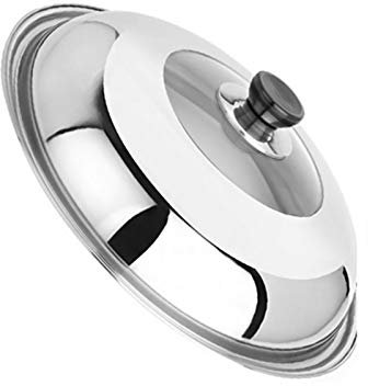 Topfdeckel Wok-Abdeckung Mit Rundem Knopf Aus Edelstahl Mit Sichtglas, Durchmesser 30-36CM