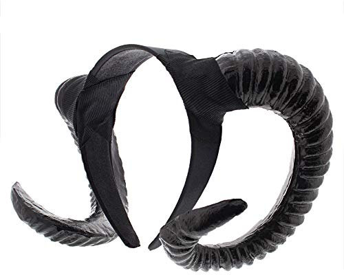Zac's Alter Ego Evil Witch Ridged Devil Ram Goat Horn Headband - Halloween