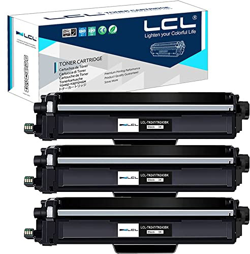 LCL Kompatibel Tonerkartusche TN243 TN247 TN-247 TN247BK TN-247BK 3000Seiten (3 Schwarz) Ersatz für Brother HL-L3210CW HL-L3230CDW HL-L3270CDW MFC-L3710CDW MFC-L3750CDW MFC-L3770CDW MFC-L3730CDW