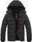 Wantdo Giacca con Cappuccio Antivento Invernale Parka da Lavoro Imbottita Cappotto da Esterno Trapuntato Giubbotto da Trekking in Cotone Uomo Grigio Scuro M