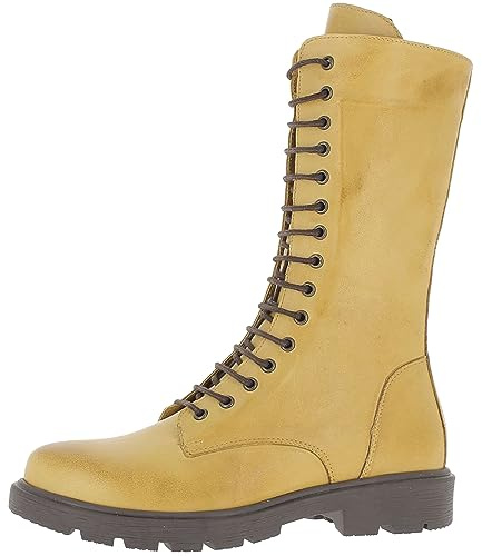 Andrea Conti Damen Stiefelette Schnürstiefel moderne Farben lässig Trend 0022823, Größe:41 EU, Farbe:Gelb