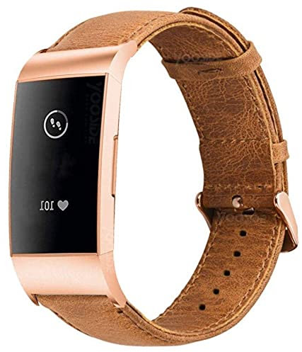 Strap-It Lederarmband - kompatibel mit - Fitbit Charge 3 - Armband - Braun - fur Fitbit Charge 4