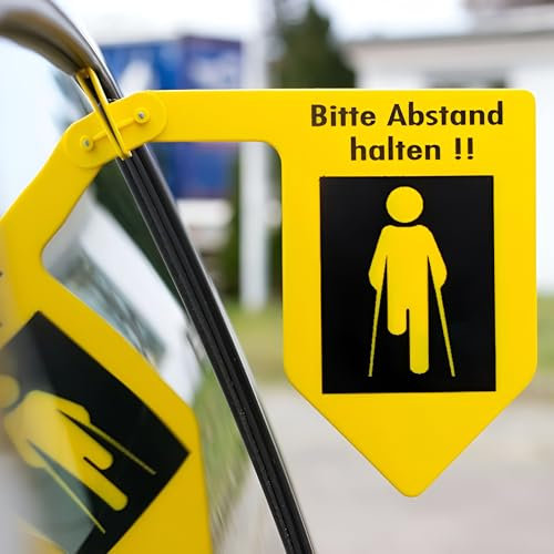 P-A-S Parkplatz-Abstandsschild für Seitentür - Gehbehinderten-Parkplatzschild wetterfeste Fahne, ideal für Menschen mit Behinderung, die Hilfe beim Aussteigen und Parken benötigen