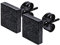 SMYKKO Ohrstecker Aurinko Karkea 7mm | Edelstahl | gebürstet | Frauen | Damen | Mädchen | Steel | Earring | viereck | quadrat (Schwarz)