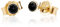 NKlaus Paar 3,0mm 333 Gelb Gold 8 Karat Ohrstecker Kristall Zirkonia Schwarz Butterfly Verschluss Damen Mädchen 3356