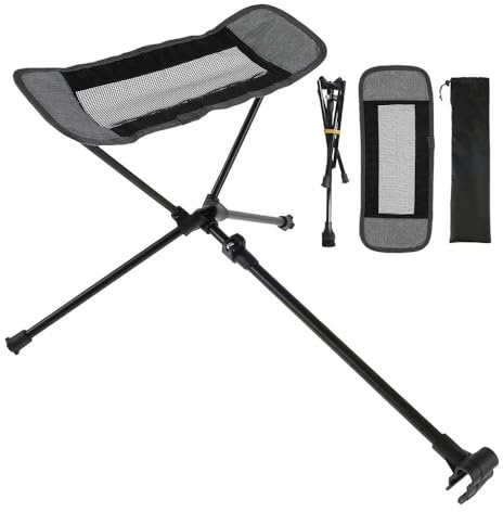 LSLANSOON Folding Attachable Footrest Leg Rest Camping Chair Accessories for Reclining Swing Chair Moon Chair Beach Chair (Gray)