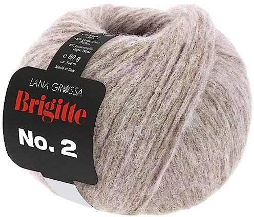 LANA GROSSA Brigitte Nr.2 | Edle Netzgarnstruktur aus Alpaka und Baumwolle | Handstrickgarn aus 47% Alpaka, 45% Baumwolle & 8% Schurwolle | 50g Wolle zum Stricken & Häkeln | 140m Garn FB 41