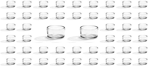 44 Teelichtgläser | Teelichthalter | Behälter aus Glas für Teelichter | rund | 44-teilig (44 Stück)