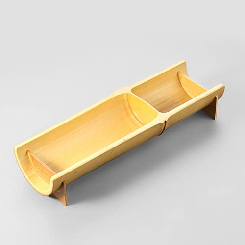Bamboo Fruit Plate Japanese-Style Handmade Nuts and Dried Fruit Plate Storage Box Snack Basket,2 Sections Plate