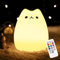 CHWARES Nachtlicht für Kinder, Katze Nachtlichter mit Fernbedienung, 7-Farbe Kawaii Lampe, Raum Dekor, USB wiederaufladbar, Nette Lampe Geschenke für Baby, Kinder, Kleinkinder (02-Cat)