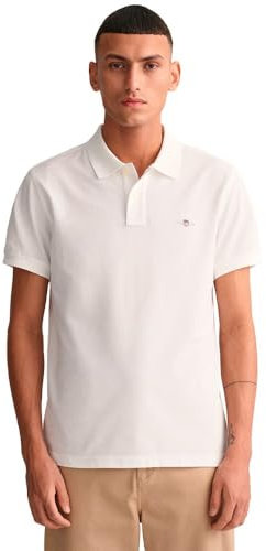 GANT Men's Slim Shield Ss Pique Polo Shirt Polo Shirt , White,XXL