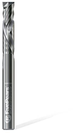 FivePears Up&Down Cut Compression Spiral Router Bit for CNC, 1/4 Cutting Diameter, 1 Cutting Length, 1/4 inch Shank, Carbide End Mill Router Bit for Wood Carving Engraving Grinding Grooving