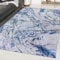 Mazovia Modern Teppich - Kurzflor Waschbar - Weich Teppich für Wohnzimmer, Schlafzimmer, Esszimmer – Teppiche Marmor Abstrakt Muster - Blau 80 x 150 cm