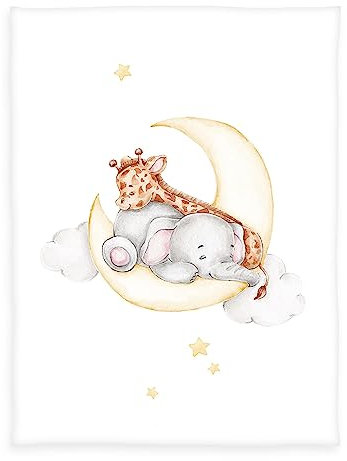 Herding Baby Best Microfaser-Flauschdecke Sleeping on the moon, 75 x 100 cm, 100% Polyester, Twin