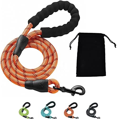 ADOV Dog Lead, 1.5m Rope Dogs lead for Large, Medium and Small Dogs, Strong Dog Leash with Soft Padded and Comfortable Handle, Highly Reflective Dog Rope with Anti Slip Durable Threads and Clips