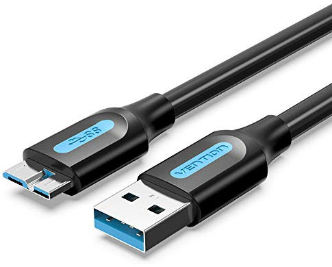 VENTION Hard Drive Cable 0.5m USB 3.0 Type A to Micro USB B Cable 5Gbps External Hard Drive Lead Compatible with Seagate Western Toshiba and more